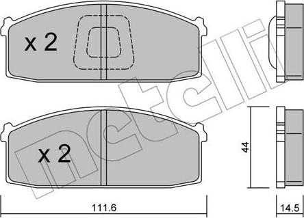 Metelli 22-0245-1 - Kit pastiglie freno, Freno a disco autozon.pro