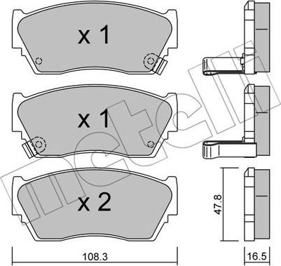 Metelli 22-0246-1 - Kit pastiglie freno, Freno a disco autozon.pro