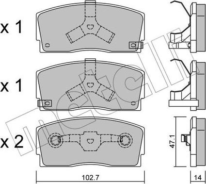 Metelli 22-0240-0 - Kit pastiglie freno, Freno a disco autozon.pro