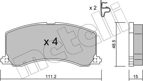 Metelli 22-0248-0 - Kit pastiglie freno, Freno a disco autozon.pro