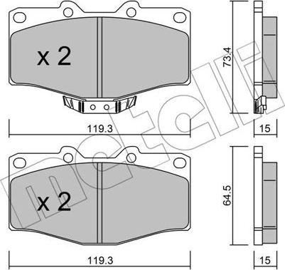 Metelli 22-0242-0 - Kit pastiglie freno, Freno a disco autozon.pro