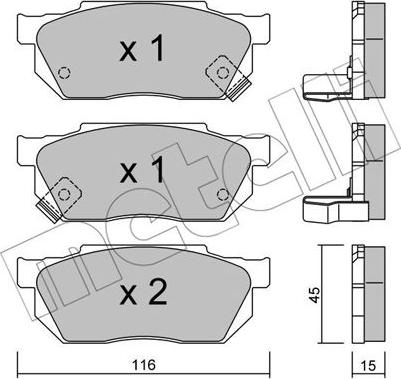 Metelli 22-0247-1 - Kit pastiglie freno, Freno a disco autozon.pro