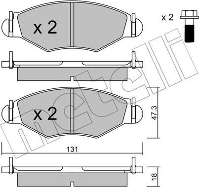 Metelli 22-0254-1 - Kit pastiglie freno, Freno a disco autozon.pro