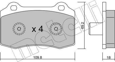 Metelli 22-0251-5 - Kit pastiglie freno, Freno a disco autozon.pro