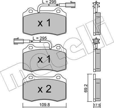 Metelli 22-0251-0 - Kit pastiglie freno, Freno a disco autozon.pro