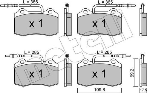 Metelli 22-0251-1 - Kit pastiglie freno, Freno a disco autozon.pro