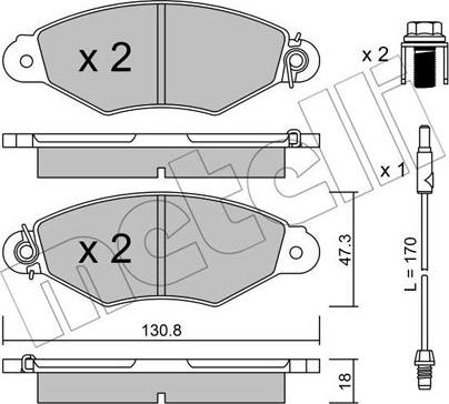 Metelli 22-0253-1 - Kit pastiglie freno, Freno a disco autozon.pro