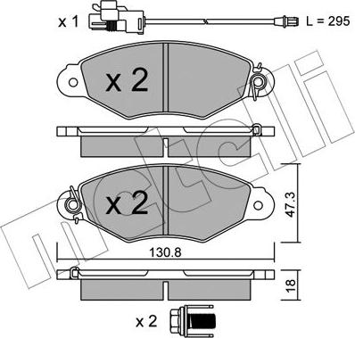 Metelli 22-0253-2 - Kit pastiglie freno, Freno a disco autozon.pro