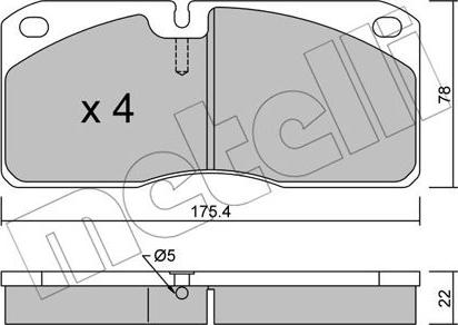 Metelli 22-0269-0 - Kit pastiglie freno, Freno a disco autozon.pro