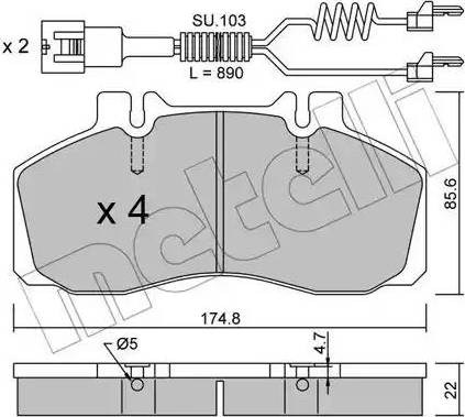 Metelli 22-0266-0K - Kit pastiglie freno, Freno a disco autozon.pro