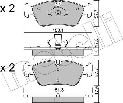 Metelli 22-0260-0 - Kit pastiglie freno, Freno a disco autozon.pro