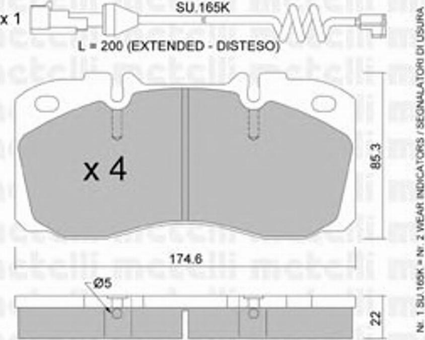 Metelli 2202683K - Kit pastiglie freno, Freno a disco autozon.pro