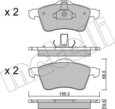 Metelli 22-0263-0 - Kit pastiglie freno, Freno a disco autozon.pro