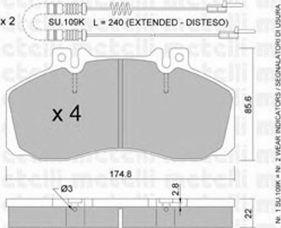 Metelli 22-0267-0K - Kit pastiglie freno, Freno a disco autozon.pro