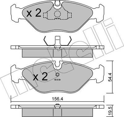 Metelli 22-0209-0 - Kit pastiglie freno, Freno a disco autozon.pro