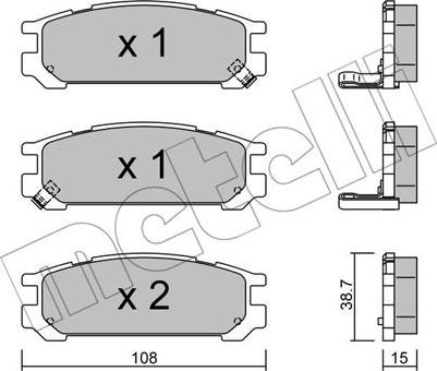 Metelli 22-0204-0 - Kit pastiglie freno, Freno a disco autozon.pro