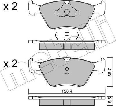 Metelli 22-0205-0 - Kit pastiglie freno, Freno a disco autozon.pro