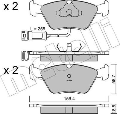 Metelli 22-0205-1 - Kit pastiglie freno, Freno a disco autozon.pro