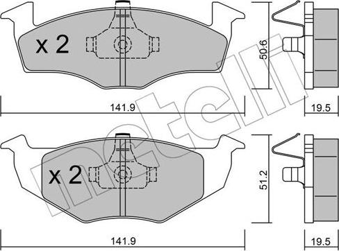 Metelli 22-0206-1 - Kit pastiglie freno, Freno a disco autozon.pro