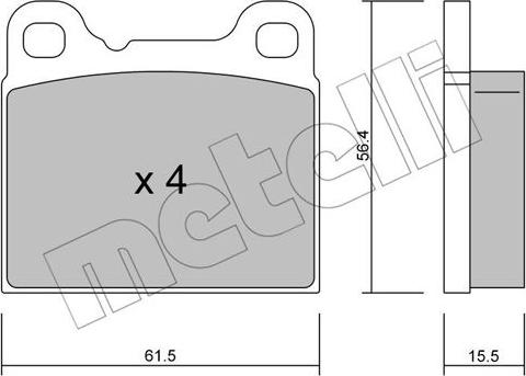 Metelli 22-0200-0 - Kit pastiglie freno, Freno a disco autozon.pro