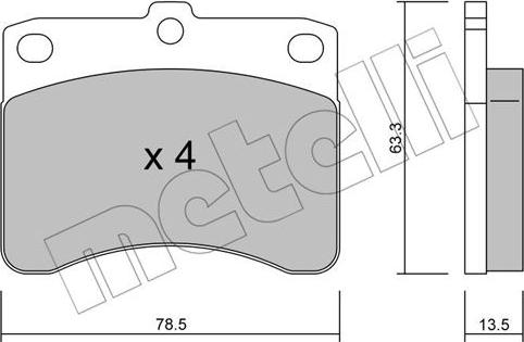 Metelli 22-0201-0 - Kit pastiglie freno, Freno a disco autozon.pro