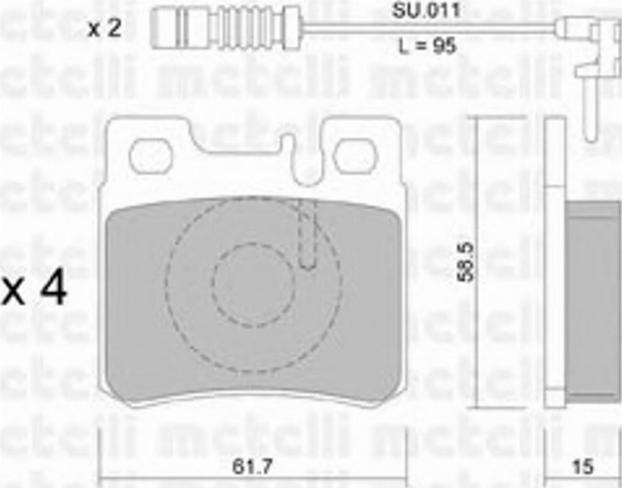 Metelli 22-0203-0K - Kit pastiglie freno, Freno a disco autozon.pro