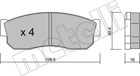 Metelli 22-0202-1 - Kit pastiglie freno, Freno a disco autozon.pro