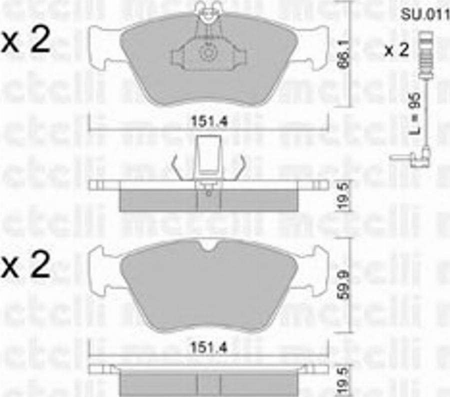 Metelli 22-0219-0K - Kit pastiglie freno, Freno a disco autozon.pro