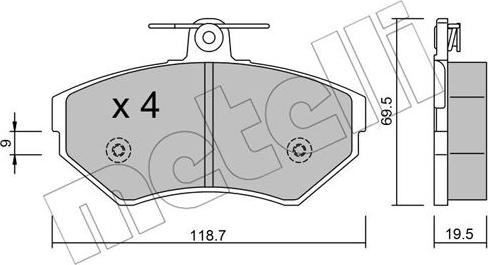 Metelli 22-0215-0 - Kit pastiglie freno, Freno a disco autozon.pro