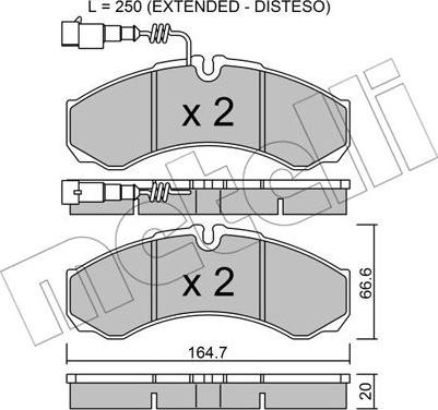 Metelli 22-0212-9 - Kit pastiglie freno, Freno a disco autozon.pro