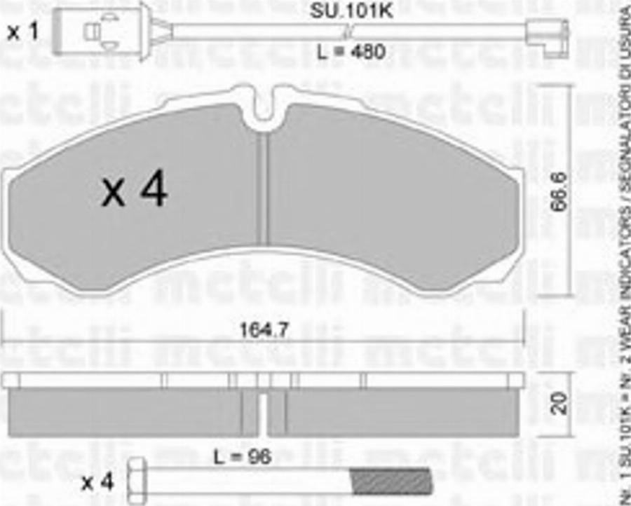 Metelli 22-0212-2K - Kit pastiglie freno, Freno a disco autozon.pro