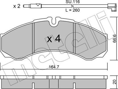 Metelli 22-0212-7K - Kit pastiglie freno, Freno a disco autozon.pro