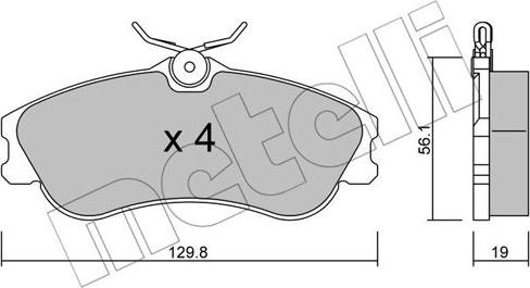 Metelli 22-0217-1 - Kit pastiglie freno, Freno a disco autozon.pro