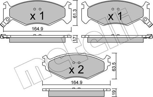 Metelli 22-0289-0 - Kit pastiglie freno, Freno a disco autozon.pro