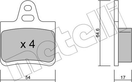 Metelli 22-0284-0 - Kit pastiglie freno, Freno a disco autozon.pro