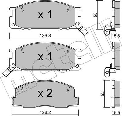 Metelli 22-0280-0 - Kit pastiglie freno, Freno a disco autozon.pro