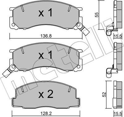 Metelli 22-0281-0 - Kit pastiglie freno, Freno a disco autozon.pro