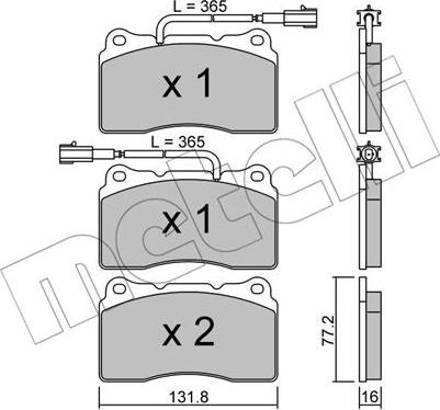 Metelli 22-0288-4 - Kit pastiglie freno, Freno a disco autozon.pro