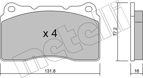 Metelli 22-0288-1 - Kit pastiglie freno, Freno a disco autozon.pro