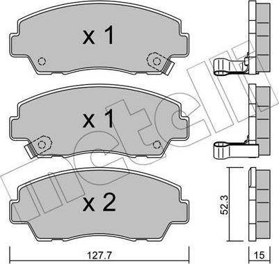 Metelli 22-0283-0 - Kit pastiglie freno, Freno a disco autozon.pro