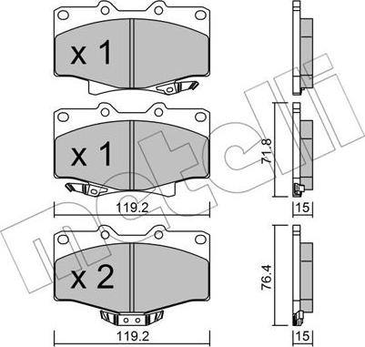 Metelli 22-0282-0 - Kit pastiglie freno, Freno a disco autozon.pro