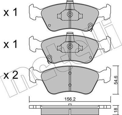 Metelli 22-0287-0 - Kit pastiglie freno, Freno a disco autozon.pro