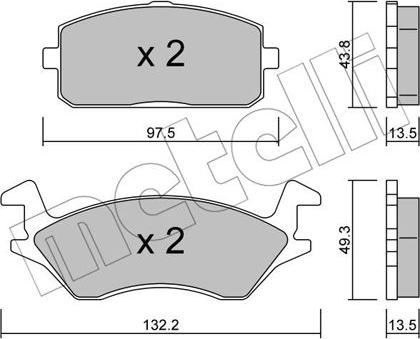 Metelli 22-0234-0 - Kit pastiglie freno, Freno a disco autozon.pro