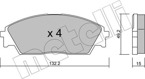 Metelli 22-0236-0 - Kit pastiglie freno, Freno a disco autozon.pro