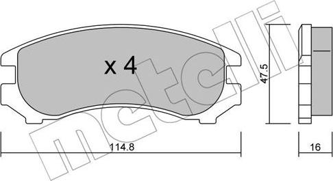 Metelli 22-0230-0 - Kit pastiglie freno, Freno a disco autozon.pro