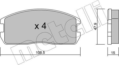 Metelli 22-0238-0 - Kit pastiglie freno, Freno a disco autozon.pro