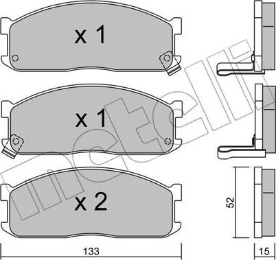 Metelli 22-0232-1 - Kit pastiglie freno, Freno a disco autozon.pro