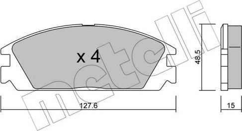 Metelli 22-0237-0 - Kit pastiglie freno, Freno a disco autozon.pro