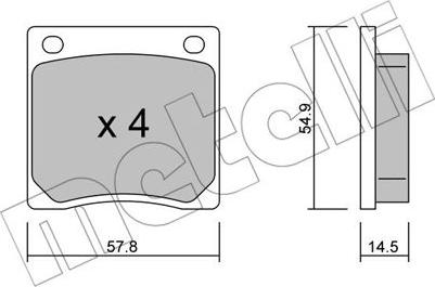 Metelli 22-0229-0 - Kit pastiglie freno, Freno a disco autozon.pro