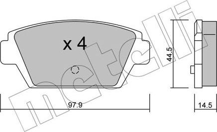 Metelli 22-0226-0 - Kit pastiglie freno, Freno a disco autozon.pro